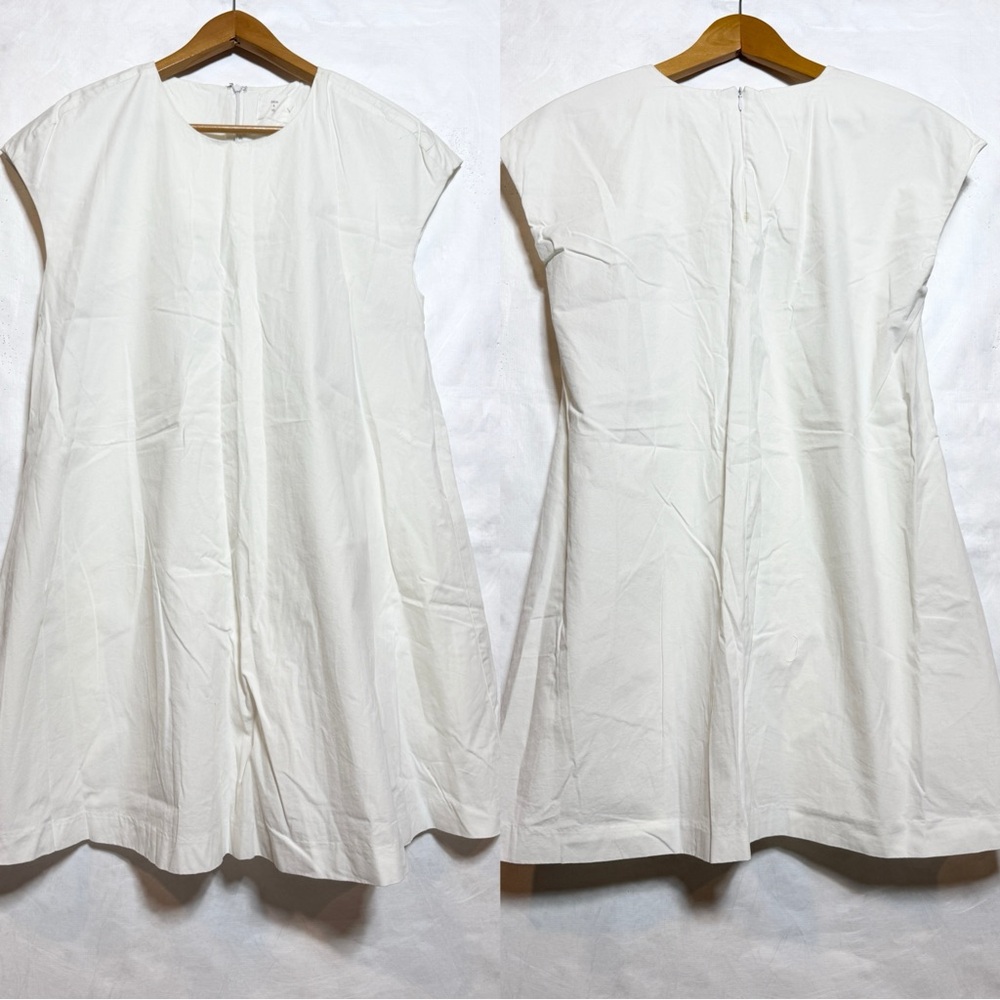 Elegant White Mini Dress 2 side pockets